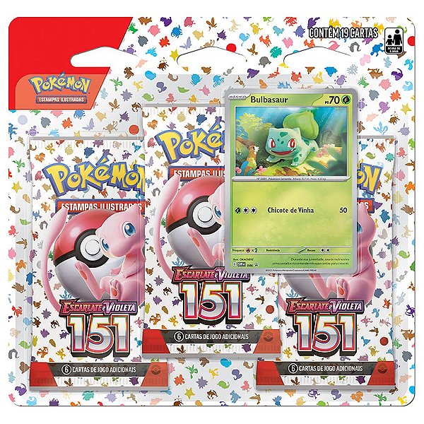 Pokémon TCG: Triple Pack SV3.5 Escarlate e Violeta 151 - Bulbasaur