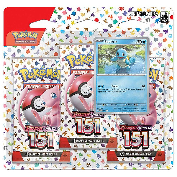 Pokémon TCG: Triple Pack SV3.5 Escarlate e Violeta 151 - Squirtle