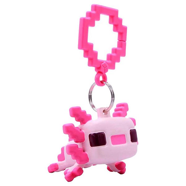 Boneco Chaveiro Minecraft - Axolote (Axolotl) Leucístico | Just Toys