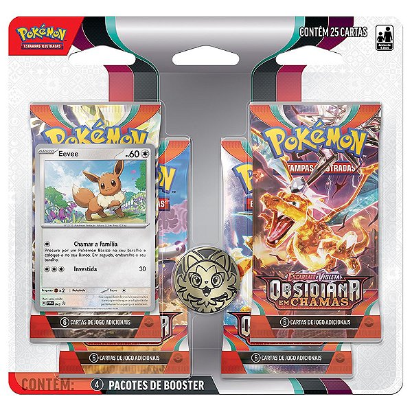Pokémon TCG: Quad Pack SV3 Obsidiana em Chamas - Eevee