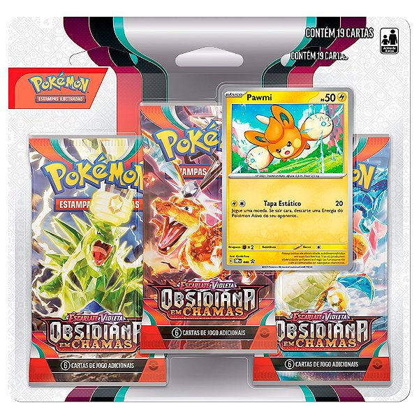 Pokémon TCG: Triple Pack SV3 Obsidiana em Chamas - Pawmi