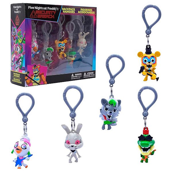 Box com 5 Bonecos Chaveiro Five Nights at Freddy's FNAF #Series 1 | Just Toys