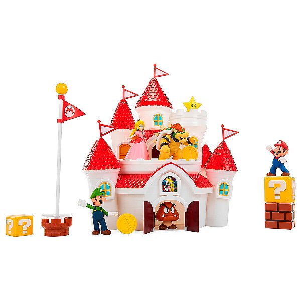 Playset Super Mario - Castelo do Reino Cogumelo Deluxe (14 peças) | Jakks