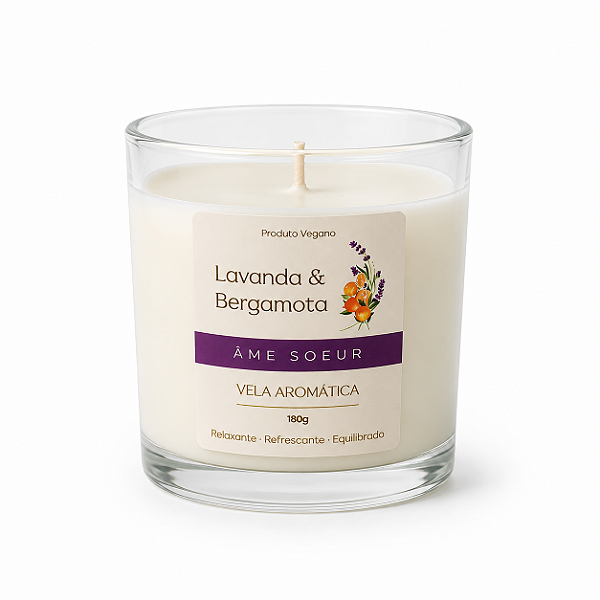 Vela Aromática de Lavanda & Bergamota 180g – Âme Soeur
