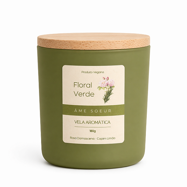 Vela Aromática de Floral Verde 180g – Âme Soeur
