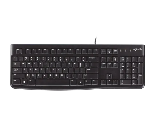 Teclado de Membrana Logitech K120 Silencioso Preto