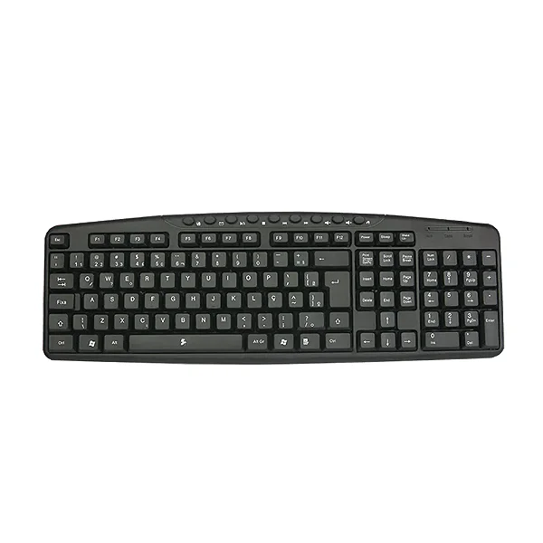 Teclado Multimídia USB 5+ ABNT2 com Fio Preto