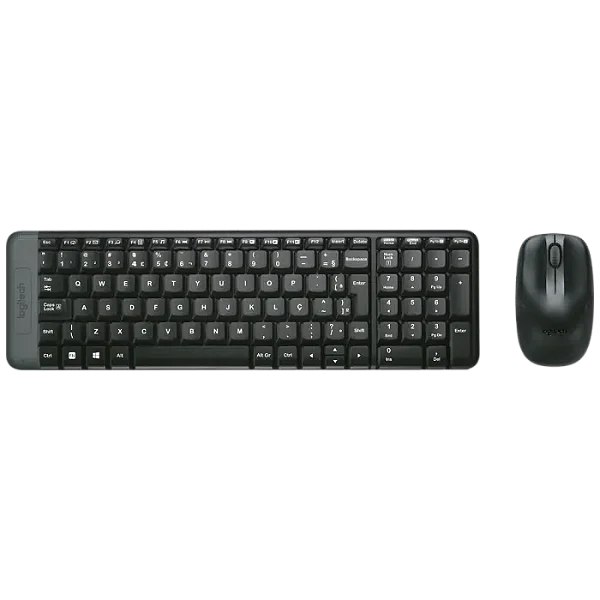 Combo de Teclado e Mouse Sem Fio Logitech MK220 Preto