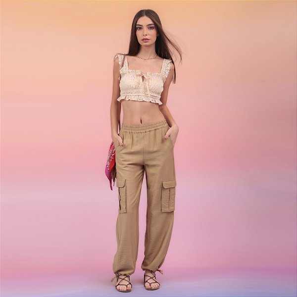 Calça Cargo Caramelo