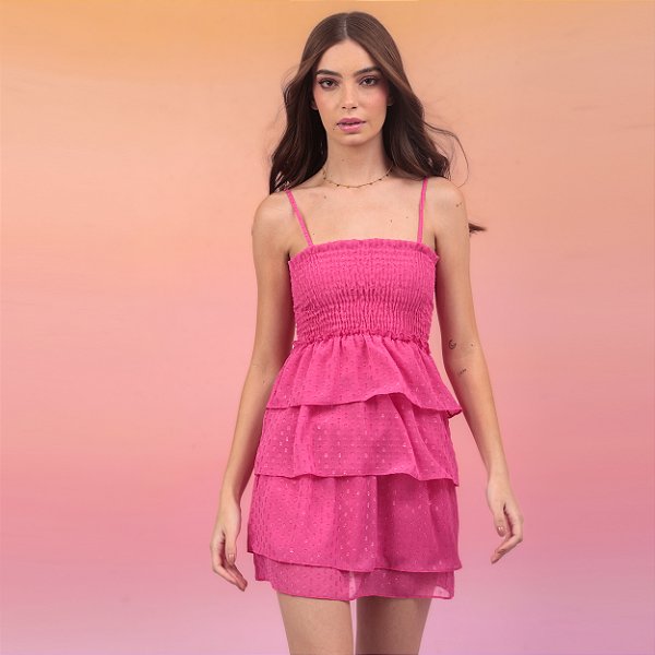 Vestido Camadas Rosa