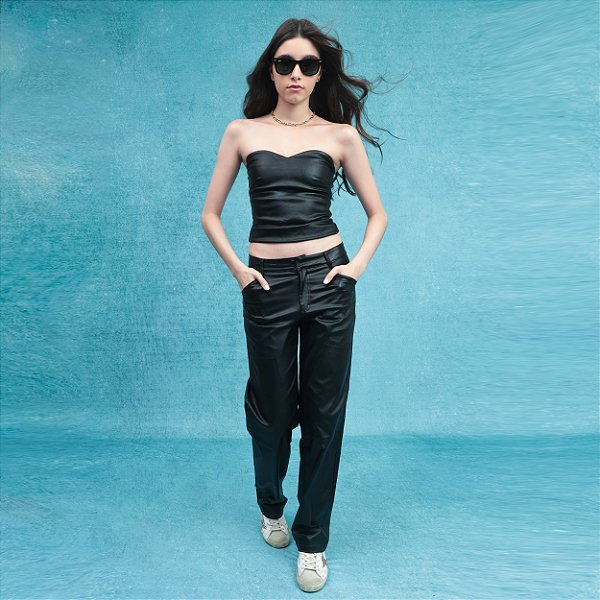 Calça Scarlett Metalizado Preto