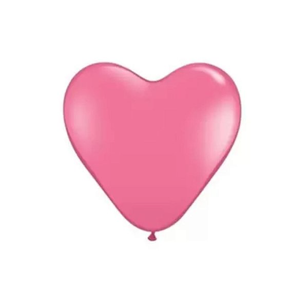 Balão coração 12 Liso C/25 Rosa