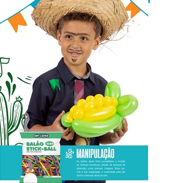 Balão Canudo Art-Latex 260" c/50