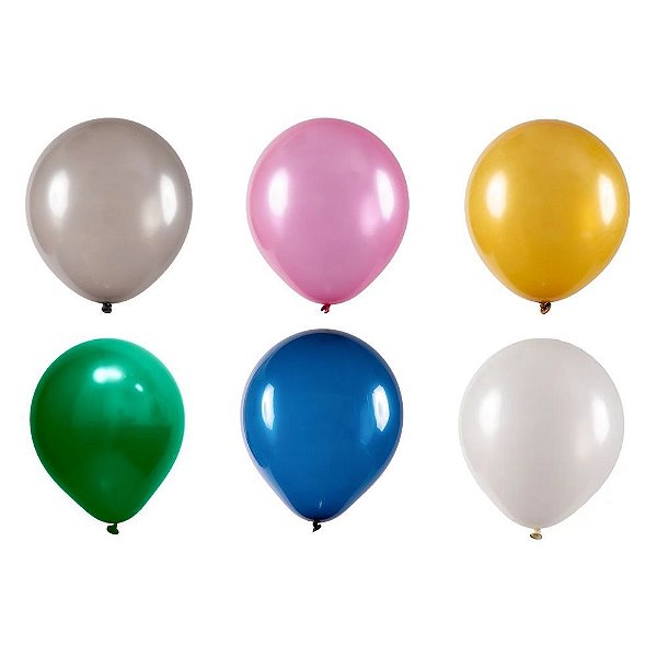 Balão Art-Latex Metalizado Buffet 8 Polegadas c/50