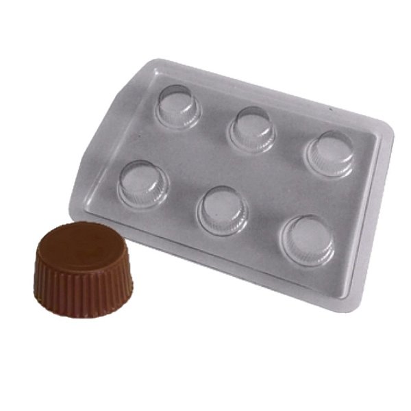 Forma Pvc Silicone Bombom Listrado Grande Ref 70