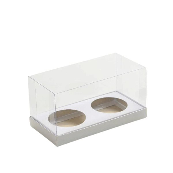 Caixa 2 Cupcakes 16x8x8CM Branca