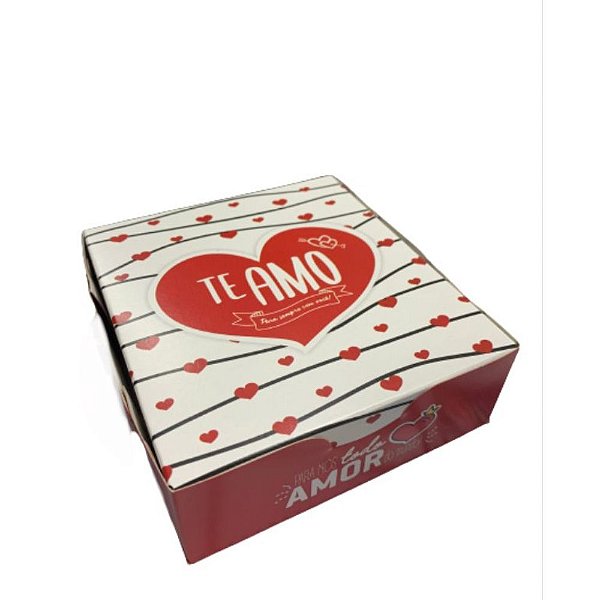 Caixa para 9 doces 12 X 11 X 4cm Estampa amor CD2 JR