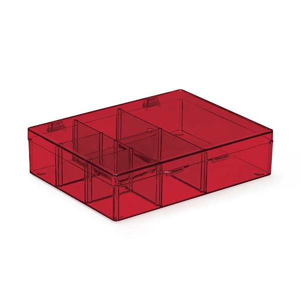 Caixa divisória acrílica M vermelho