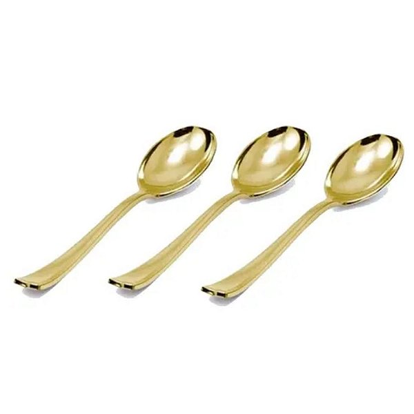 Colher Mini Sobremesa Dourada c/20