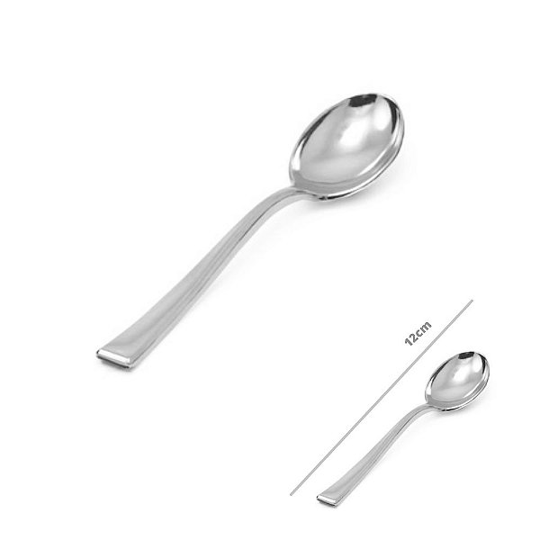 Colher Sobremesa Linha Gold Premium Prata c/10