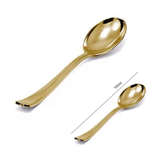 Colher Sobremesa Linha Gold Premium Dourada