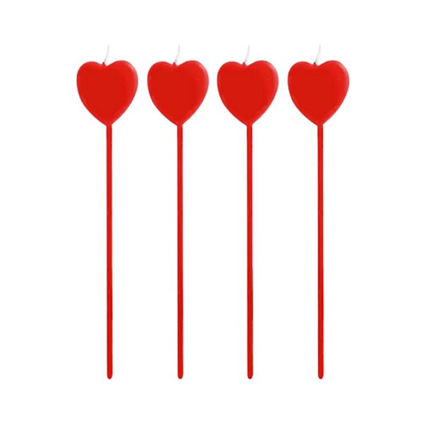 Vela Coracao I Love You com 4 Unidades