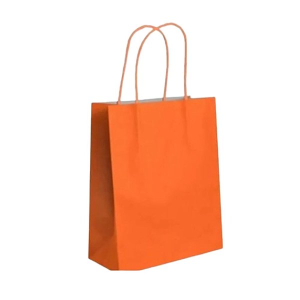 Sacola Pap Lc 17,5x8,5x21,5 Laranja 10u