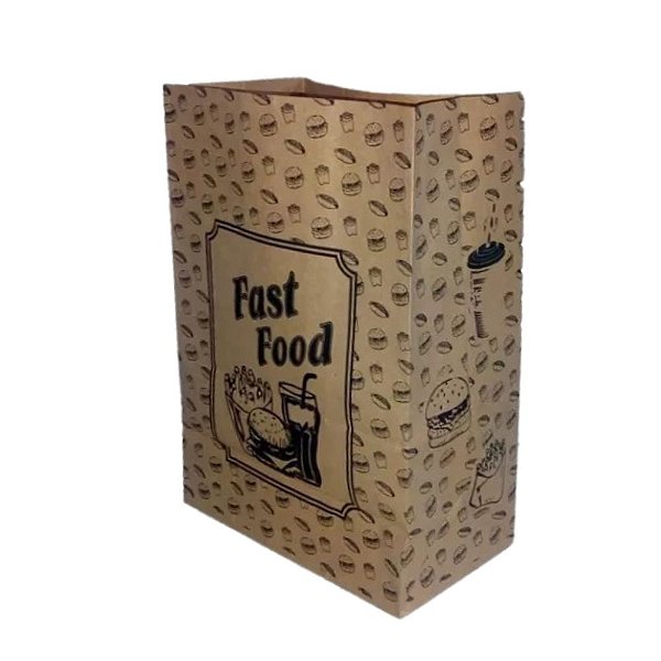 Sacola Pap Lc 23,5x13,5x33 Fast Food 10u