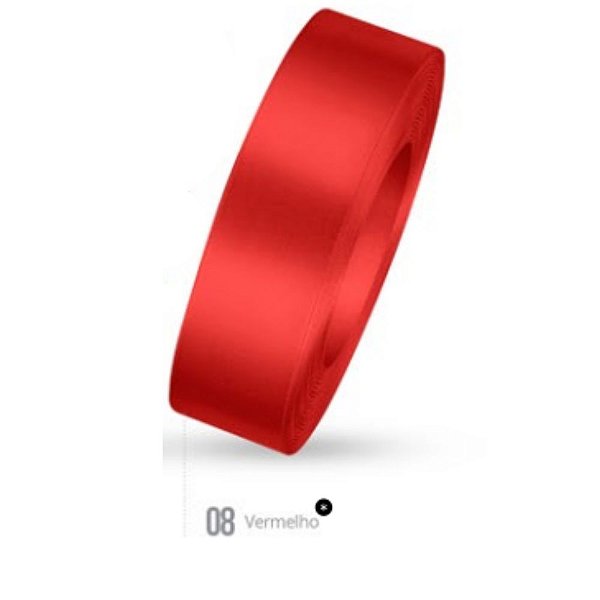 Fita de Cetim Tecida 50mx22mm Vermelho