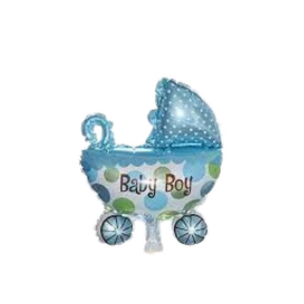 Balão Metalizado Carrinho de Bebê Menino