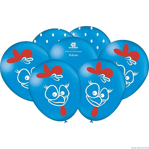 Balão Especial Galinha Pintadinha Azul c/25