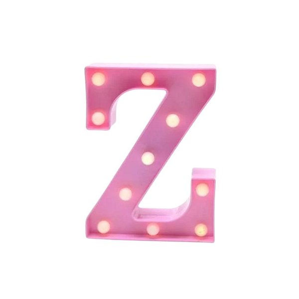 Luminária Decorativa Letra Z Rosa