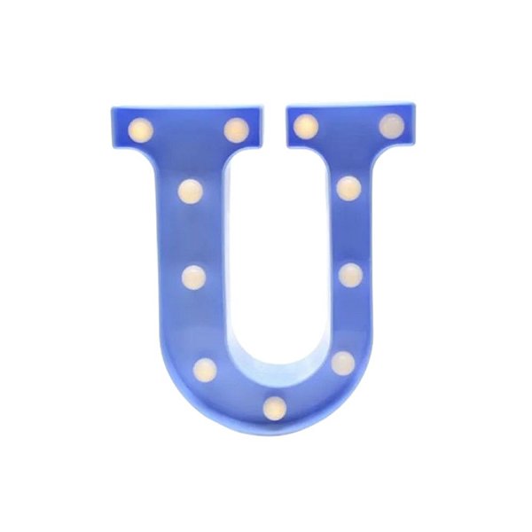Luminária Decorativa Letra U Azul