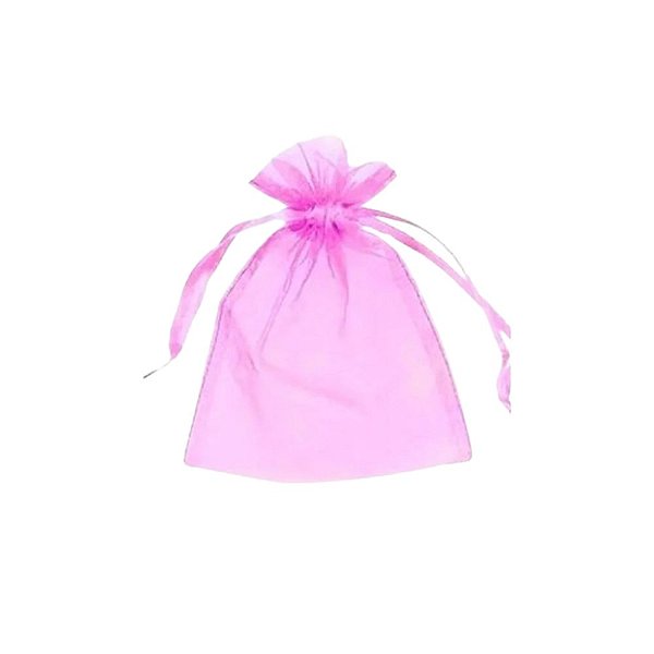 Saquinho de Organza Rosa 18x25 c/12
