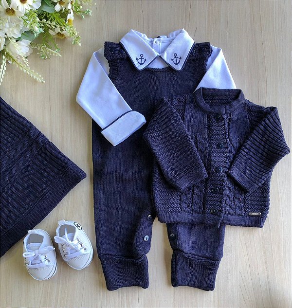 Saida de Maternidade Tricot Tênis All Star 5 Peças