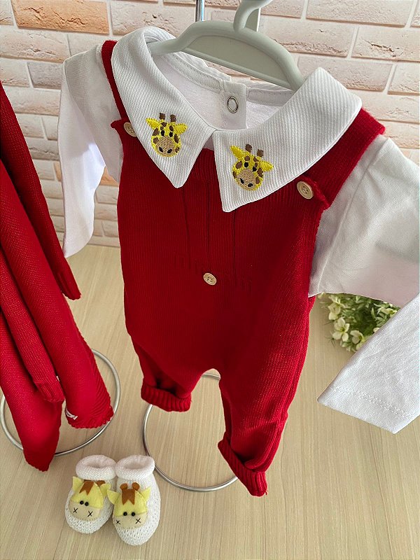 Saida Maternidade Tricot 4 Peças Safari Girafa