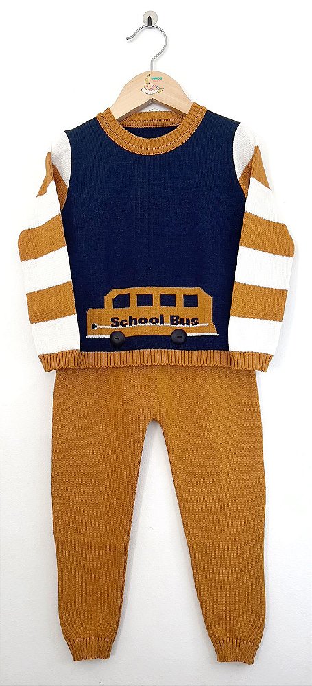 Conjunto infantil de menino onibus blusa + calça