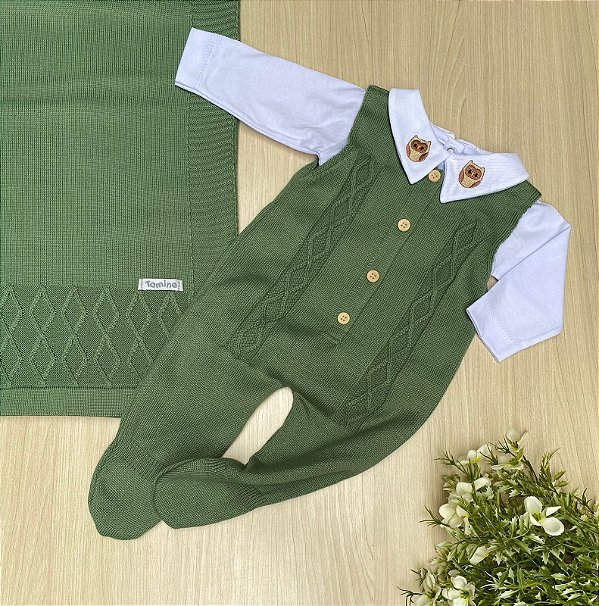 Saída de Maternidade Menino Augusto com Bordado de Coruja