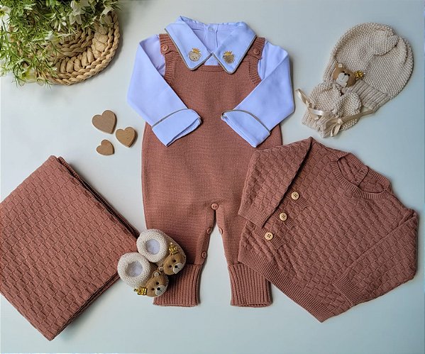 Saída de maternidade menino Rio tricot 7 peças