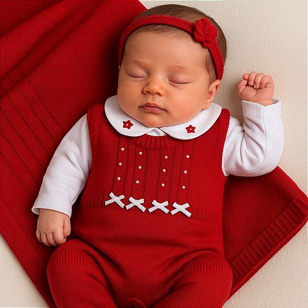 Saída de maternidade menina tricot Lu 3 peças