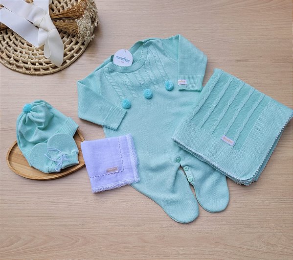 Saída de maternidade menino Sanches Baby pompom 5 peças
