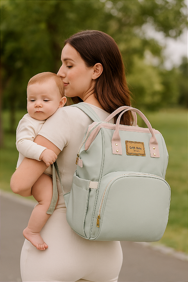 Mochila Maternidade Griff Baby com Vários Compartimentos – Ideal para Fraldas, Mamadeiras e Roupas do Bebê