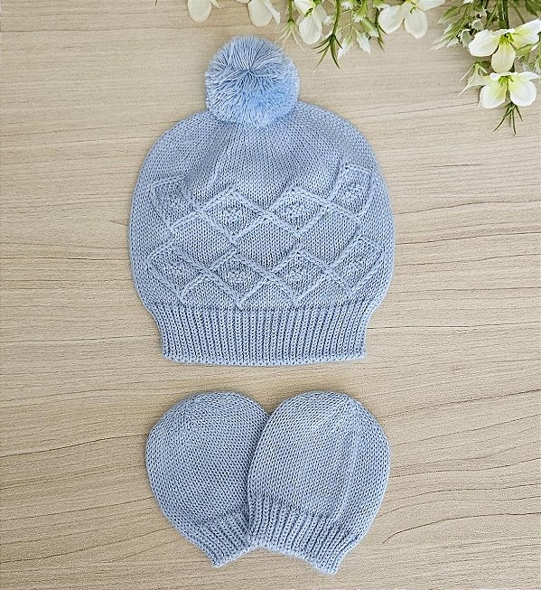 Kit gorro e luvas em Charles em tricot Tamine