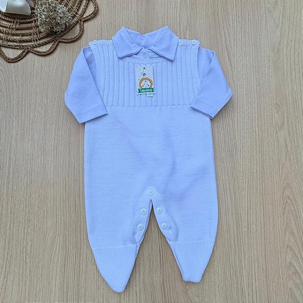 Conjunto Jardineira Happy 2 Peças | Macacão Tricot com Body