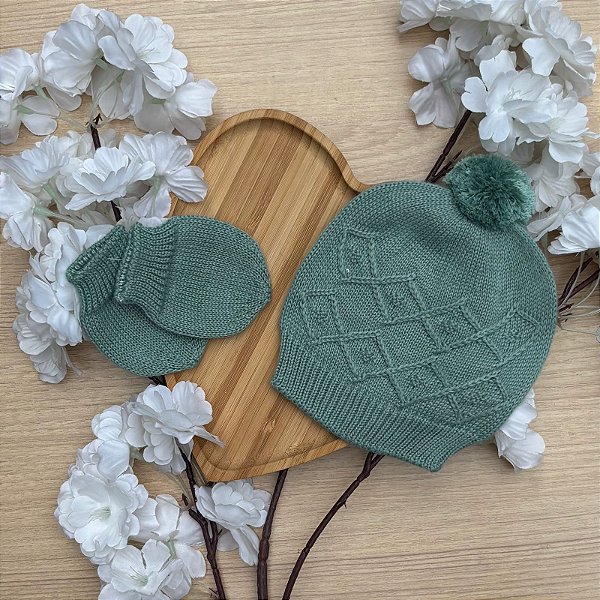 Kit gorro e luvas em Charles em tricot Tamine