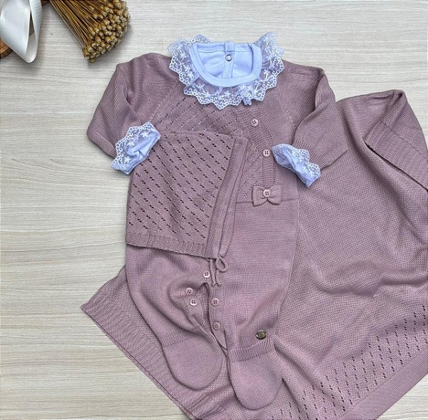 Saída de Maternidade Menina Alice Maria 4 Peças – Dinhos Baby