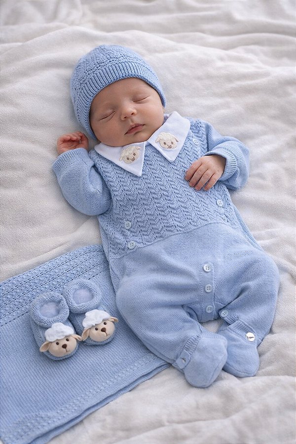 Saída de Maternidade Menino Benjamin Tamine 5 Peças – Dinhos Baby