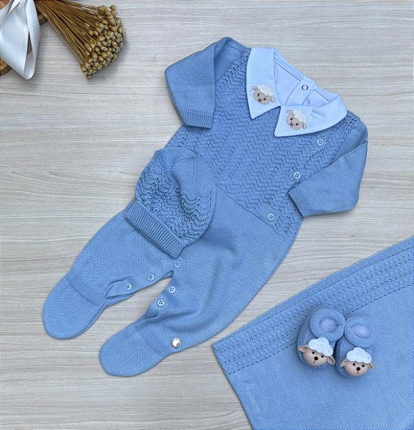 Saída de Maternidade Menino Benjamin Tamine 5 Peças – Dinhos Baby