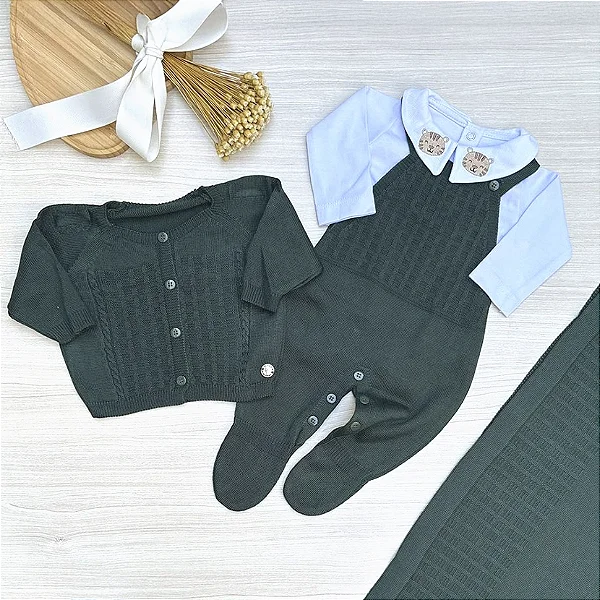 Saída de Maternidade Menino Otávio 4 Peças – Dinhos Baby