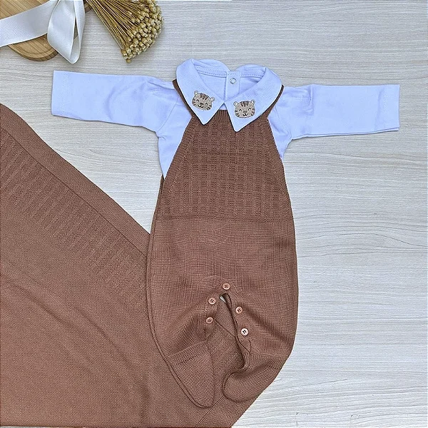 Saída de Maternidade Menino Vinícius 3 Peças Dinhos Baby